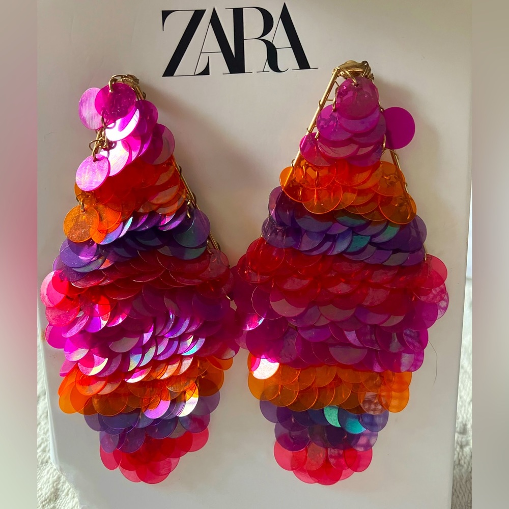 NWT Sequin earrings from Zara